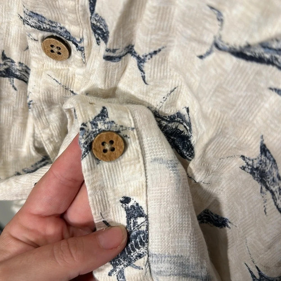 mens swordfish print Boca Classics button up short sleeve shirt size xl - Picture 4 of 5